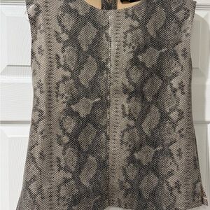 Zara Black and Cream Snake Print Blouse